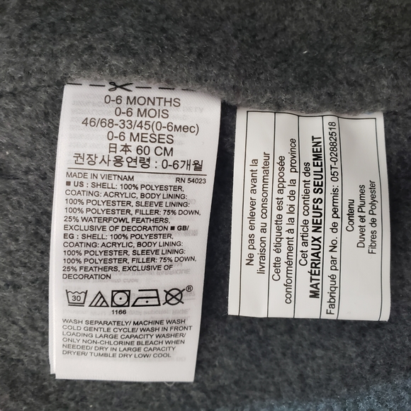 SOLD ! ! NEW GAP Baby Cold Control Down Puffer One-Piece NWOT - Picture 9 of 9